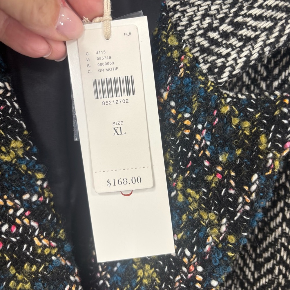 Driftwood Herringbone Tweed Wool Multi Mixed Print Double Blazer NEW Size XL - Picture 11 of 11
